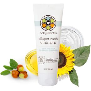 Baby Mantra Diaper Rash Ointment - EWG Verified Diaper Cream made with Natural, Hypoallergenic Ingredients - Best for Newborns, Babies, and Toddlers with Sensitive Skin - 3.4 Ounce Tube