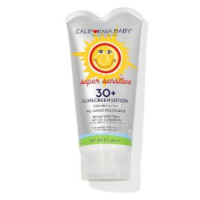 California Baby Super Sensitive SPF 30+ Sunscreen | Broad Spectrum | Titanium Dioxide | Hypoallergenic Unscented Mineral Sunscreen | 170 grams / 6 oz.