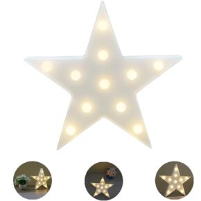 Youngine Decorative LED Star Light Tropical Desk Lamp Marquee Sign Light Battery Operated Wall Decor Kids Room Night Light (Star)