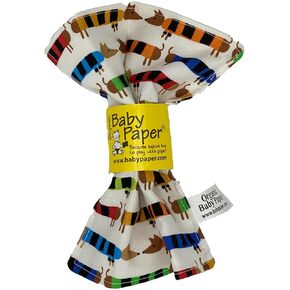 Baby Paper Original Crinkle Teether & Sensory Toy for Babies & Infants | Organic Dachshund | Non-Toxic, Washable | Great for Baby Showers