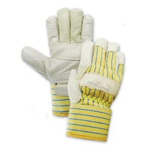 MAGID TB534EPPK-XL DuraMaster TB534EPPK Kevlar Lined Grain Leather Palm Gloves, Grain, X-Large, Off White/Yellow (Pack of 12)