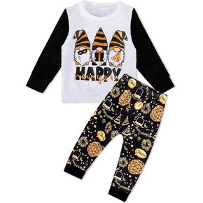Toddler Boy New Years Eve Outfit Happy New Years Top Fashion New Years Patterned Pants 2pcs
