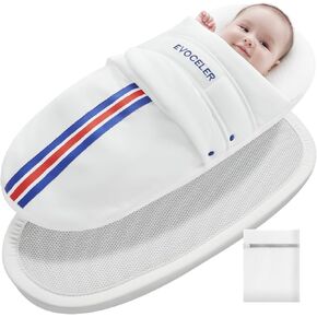 evoceler Portable Baby Travel Bassinet - Swaddle for Newborns 0-3 Months to Reduce Startle Reflex, Baby Lounger with Supportive Mattress, Temperature Monitor, Mini Crib for Travel & Home (XS Size)
