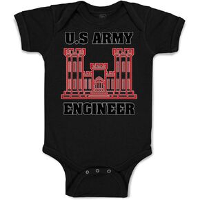 Baby Bodysuit U.S Army Engineer Boy & Girl Baby Clothes Funny Cotton Black Design Only 6 Months