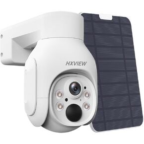 Solar Security Camera Outdoor Wireless, 4MP 360° Battery Powered Camera, PTZ WiFi Camera with PIR Motion Detection, Floodlight Color Night Vision, 2-Way Audio, Work with Alexa
