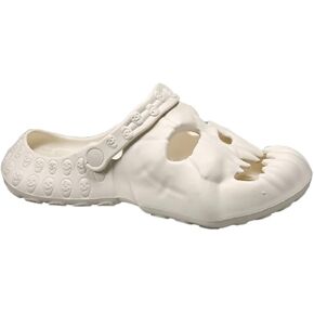 Unisex Comfortable Lightweight Clogs Skull Slippers Goth Sandals for Men and Women Slip-on Yard Garden Shoes Skull Slides Mules Summer Beach Sandals