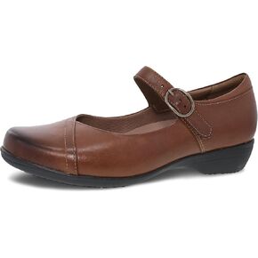 Dansko Fawna Mary Jane for Women - Cute, Comfortable Shoes with Arch Support - Versatile Casual to Dressy Footwear with Buckle Strap - Lightweight Rubber Outsole Black Leather 10.5-11 Wide US