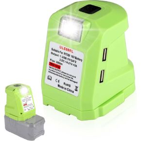 محول إمداد متوافق مع بطارية Ryobi 18 فولت فولت مع منافذ تيار متردد مصدر طاقة محمول محول شاحن USB لمحطة طاقة Ryobi مع ضوء LED 14.4-19.2 فولت in Kuwait