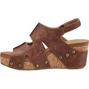 Corkys Footwear Cut It Out 2.5-Inch Heel Wedges with Memory Foam Insoles, Hook & Loop Closure, Unique Cut-Out Design – Stylish & Comfortable Fall Essential
