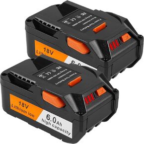 Fancy Buying 18V 6.0Ah/6000mAh Lithium Ion Replacement Battery Compatible with for RIDGID R840083 R840085 R840086 R840087 R840089 AC840085 AC840086 AC840087P AC840089 Series Drill Battery (2 Pack)