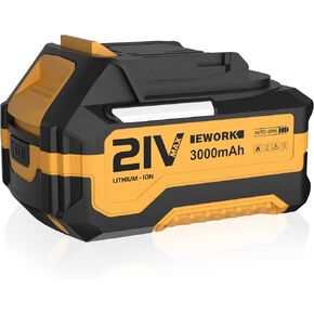 EWORK 21V MAX Lithium Ion Battery 2.0Ah, Upgraded LED Battery Indicators (EK-2.0QZ)