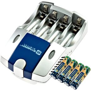 Synergy Digital Camera Battery Charger, Compatible with Nikon COOLPIX B500 Digital Camera, AA & AAA NiMH Battery Charger, Includes: 4-pk 2800mAh Rechargeable AA Ni-MH Batteries, Car & EU adapters
