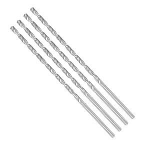 Twist Drill Bits, 5.2mm Cutting Diameter 0.2" Shank 200mm Length, High-Speed Steel Extra Long Jobber Bit Set (Applications: for Metal Wood Plastic), 4-Pieces