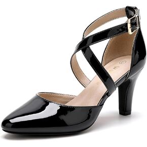WuORWu Women's Closed Toe Heel Pumps
