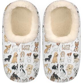 Women's Slippers Comfy Warm House Slippers for Women Men, Fuzzy Slip-on Plush Ladies Slippers Socks for Winter Bedroom Indoor and Outdoor