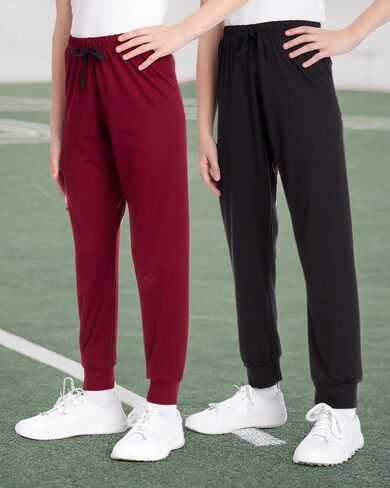 Sweet Hearts Girls' Fleece Sweatpants - 2 Pack Super Soft Athletic Performance Jogger Pants: Made in USA (7-16) in Kuwait