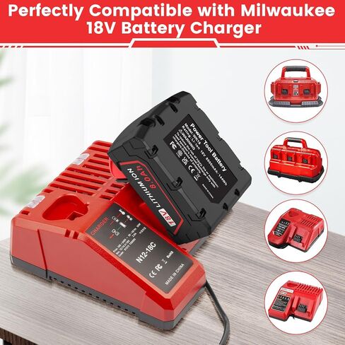 18V 8.0Ah Replace for Milwaukee M18 Battery 48-11-1850 48-11-1840 48-11-1852 48-11-1815 Cordless Power Tools Lithium-Ion Battery, 2Pack in Saudi Arabia