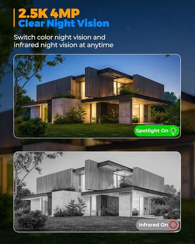 4G LTE Cellular Security Camera, 2.5K 360° View Solar Security Camera Includes SD/SIM Card, Wireless Outdoor Camera with Full-Color Night Vision, Siren Alarm, PIR Sensor, IP65 in Saudi Arabia
