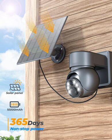 4G LTE Cellular Security Camera, 2.5K 360° View Solar Security Camera Includes SD/SIM Card, Wireless Outdoor Camera with Full-Color Night Vision, Siren Alarm, PIR Sensor, IP65 in Saudi Arabia