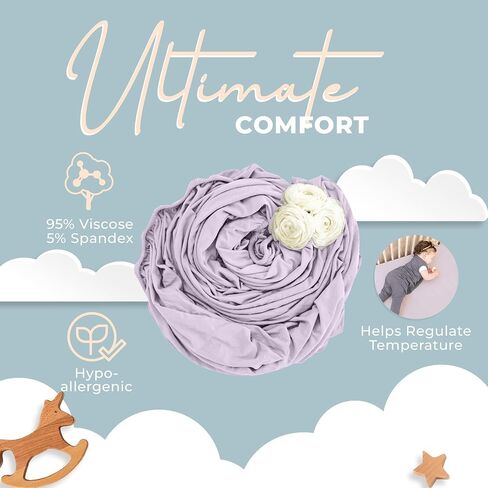 Nyte Nyte Baby - Silky Soft Fitted Crib Sheet, Temperature-Regulating Toddler Sheets, Breathable Crib Sheets, 52 x 28 inches, Orchid in Kuwait