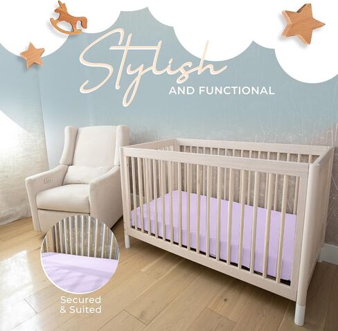 Nyte Nyte Baby - Silky Soft Fitted Crib Sheet, Temperature-Regulating Toddler Sheets, Breathable Crib Sheets, 52 x 28 inches, Orchid in Kuwait
