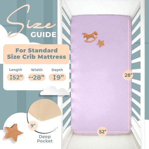 Nyte Nyte Baby - Silky Soft Fitted Crib Sheet, Temperature-Regulating Toddler Sheets, Breathable Crib Sheets, 52 x 28 inches, Orchid in Kuwait