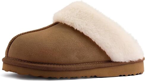 Women's Fuzzy Slippers, Warm and Cozy Slip On Fluffy Winter House Shoes for Women, Comfy Faux Suede Ladies House Slippers Indoor and Outdoor with Memory Foam in Saudi Arabia
