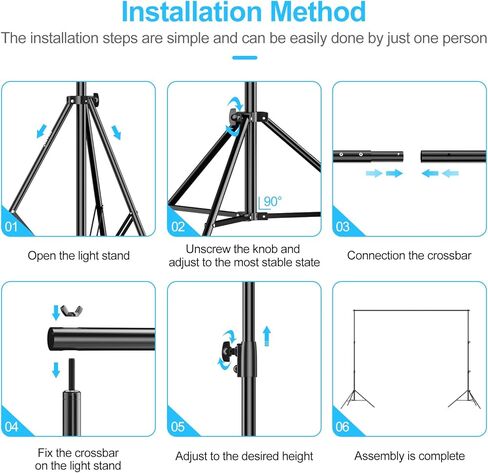 حامل خلفية مبطن بالهواء مقاس 10x10 قدم من EMART، حامل خلفية قابل للتعديل للصور شديدة التحمل للحفلات، والتصوير الفوتوغرافي، والتقاط الصور in Kuwait