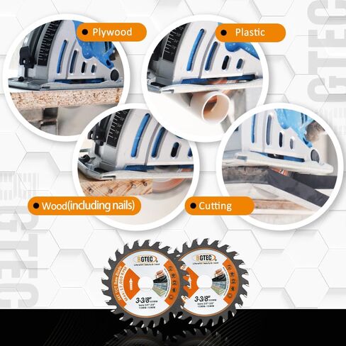 TCT Carbide Wood Saw Blade - BGTEC Wood Cutting Wheel 3 PCS 3-3/8"/85mm 24T with 15mm Arbor for Angle Grinder to Cutting Wood Plastic in Saudi Arabia