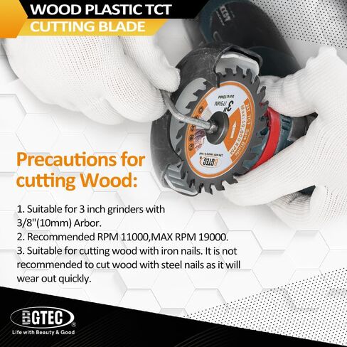 TCT Carbide Wood Saw Blade - BGTEC Wood Cutting Wheel 3 PCS 3-3/8"/85mm 24T with 15mm Arbor for Angle Grinder to Cutting Wood Plastic in Saudi Arabia