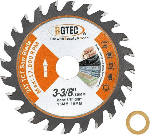 TCT Carbide Wood Saw Blade - BGTEC Wood Cutting Wheel 3 PCS 3-3/8"/85mm 24T with 15mm Arbor for Angle Grinder to Cutting Wood Plastic in Saudi Arabia