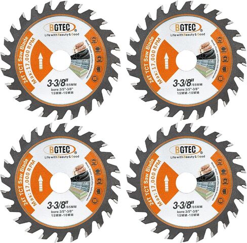 TCT Carbide Wood Saw Blade - BGTEC Wood Cutting Wheel 3 PCS 3-3/8"/85mm 24T with 15mm Arbor for Angle Grinder to Cutting Wood Plastic in Saudi Arabia