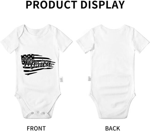 Flag of Merica Bodysuit, Baby Boys Girls Infant Cotton Romper Jumpsuit Outfits Short-Sleeve Toddler 0-24 Months in Saudi Arabia