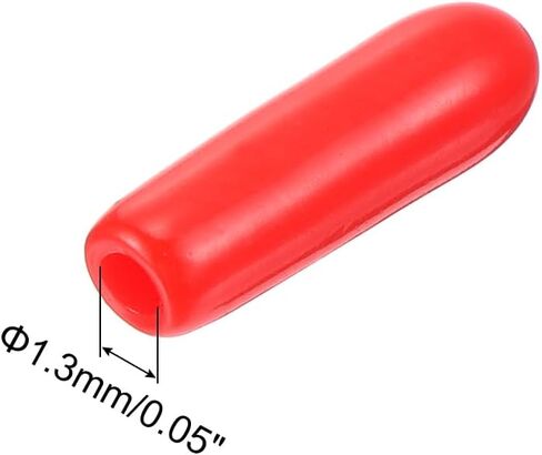 uxcell Rubber End Caps, 60Pcs Round Screw Thread Protector 1.3mm Dia Bolt Cap Covers Hole Plugs for Tubing Pipe Rod Nut Furniture, Red in Saudi Arabia