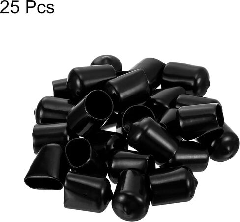 uxcell Rubber End Caps, 60Pcs Round Screw Thread Protector 1.3mm Dia Bolt Cap Covers Hole Plugs for Tubing Pipe Rod Nut Furniture, Red in Saudi Arabia