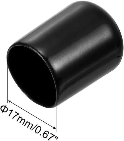 uxcell Rubber End Caps, 60Pcs Round Screw Thread Protector 1.3mm Dia Bolt Cap Covers Hole Plugs for Tubing Pipe Rod Nut Furniture, Red in Saudi Arabia