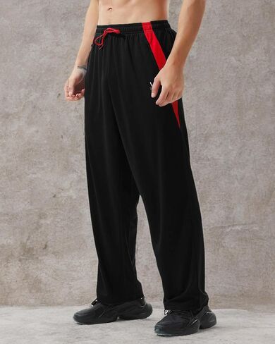 Men’s Athletic Pants with Zipper Pockets Open Bottom Lightweight Sweatpants, for Workout, Running, Gym, Training in Kuwait