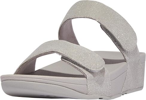 FitFlop GA1011-060 LULU قابل للتعديل SHIMMERLUX شرائح فضية US08 in Kuwait