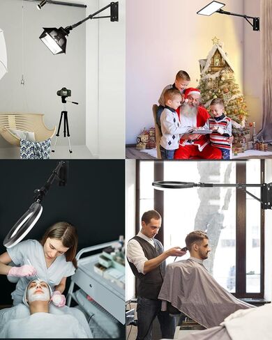 Ring Light Wall Mount Boom Arm 57.87"/147cm with Triangle Base, Ring Light Mount Flexible Rotation with 3/8 & 1/4 Screw for Photography Studio, Strobe Flash, Softbox, Umbrella, Reflector in Kuwait