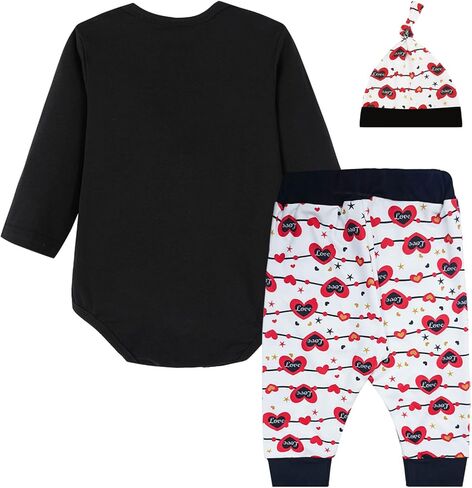 زي عيد الحب الأول للطفل الرضيع، سروال طويل الأكمام للأطفال حديثي الولادة في عيد الحب الأول مع قبعة in Kuwait