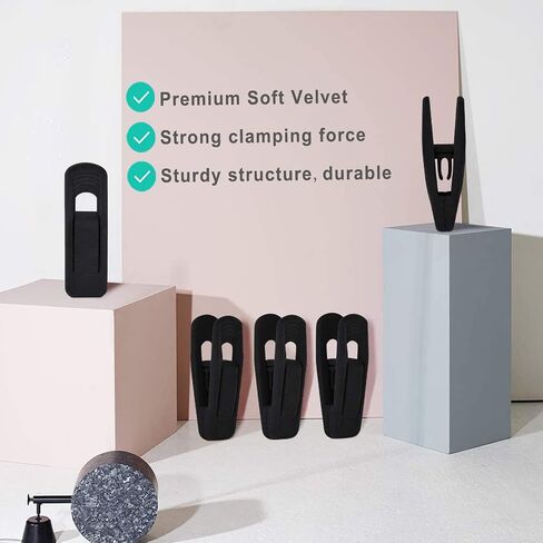 Black Velvet Hangers Clips 20 Pack, Non-Slip Velvet Clips for Suit Velvet Hanger Pants Hangers Skirt Hanger, Strong Finger Perfect for Thin Velvet Hangers in Saudi Arabia