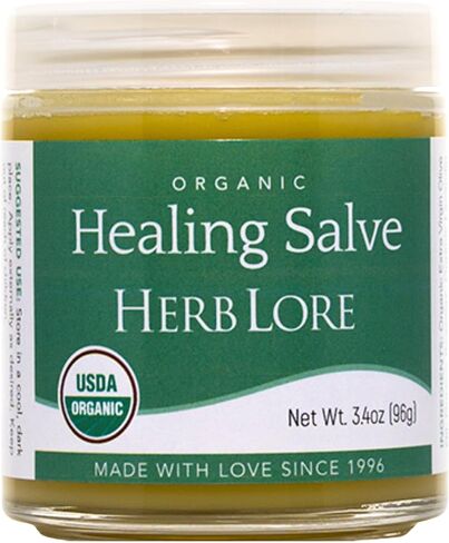 Herb Lore USDA Organic Healing Salve Ointment - Baby Diaper Rash Cream – Natural Soothing Balm with Calendula for Cradle Cap, Drool Rash, Dry & Irritated Skin, Face & Body (3.4 oz) in Kuwait