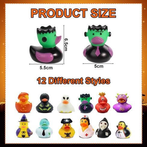 New 24 PCS Halloween Rubber Ducks Bulk,Rubber Ducks Jeep Ducking,Halloween Ducks for Jeeps,Halloween Rubber Ducks Jeep Ducking in Saudi Arabia
