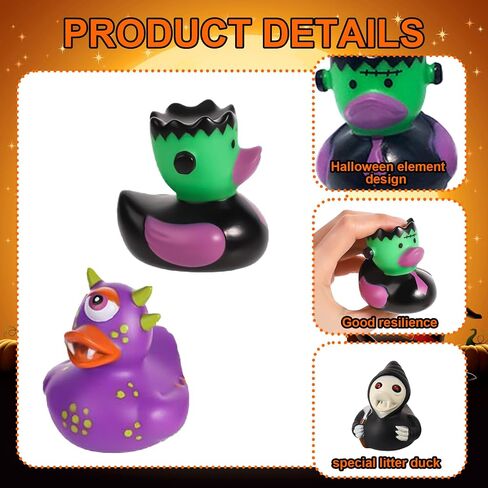 New 24 PCS Halloween Rubber Ducks Bulk,Rubber Ducks Jeep Ducking,Halloween Ducks for Jeeps,Halloween Rubber Ducks Jeep Ducking in Saudi Arabia