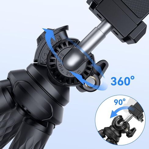حامل ثلاثي للكاميرا من EMEET، حامل ثلاثي مرن صغير مع حامل هاتف ومسمار 1/4 بوصة، رأس كروي 360 درجة، حامل ثلاثي القوائم للهاتف بسعة تحميل 4.4 رطل، حامل ثلاثي صغير مدمج للهاتف/الكاميرا/كاميرا الويب in Kuwait