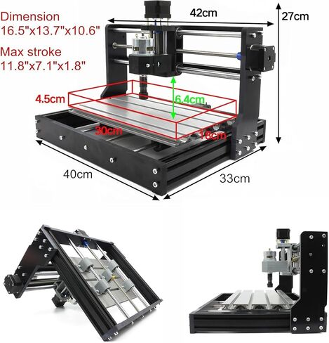 CNCTOPBAOS ترقية CNC 3018 Pro 3 Axis DIY Mini CNC Router Kit مع GRBL جهاز تحكم عن بعد غير متصل وحدة تحكم PVC PCB أكريليك البلاستيك الخشب قطع النقش نحت آلة طحن in Kuwait
