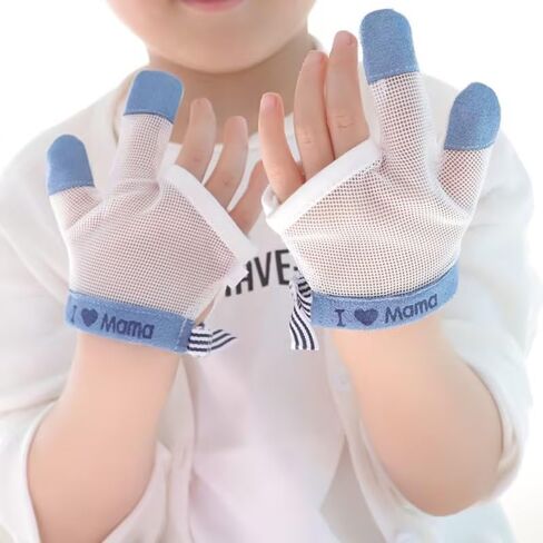 1 Pair White Stop Thumb Sucking, Baby Anti Eating Gloves No Scratch Breathable Finger Thumb Protector Thumb Sucking Stop for Kids Stop Thumb Fingers Sucking in Saudi Arabia
