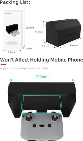 BTG Sun Hood Sunshade for DJI RC N1 N2 N3 Controller Compatible with DJI NEO/Mavic Air 3S Air 3 2S/Mini 4 3 Pro/Mavic 3 Remote Control Accessories for 4.4-7 inch Smartphone Screen in Saudi Arabia