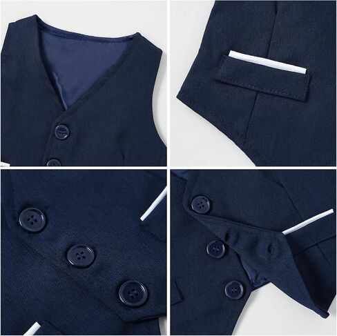 nilikastta Baby Boy Clothes Suits Infant Gentleman Outfit Dress Shirts/Vest/Tie/Pants 0-18M in Saudi Arabia