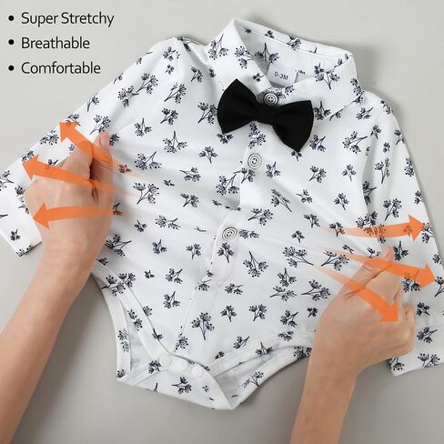 nilikastta Baby Boy Clothes Suits Infant Gentleman Outfit Dress Shirts/Vest/Tie/Pants 0-18M in Saudi Arabia
